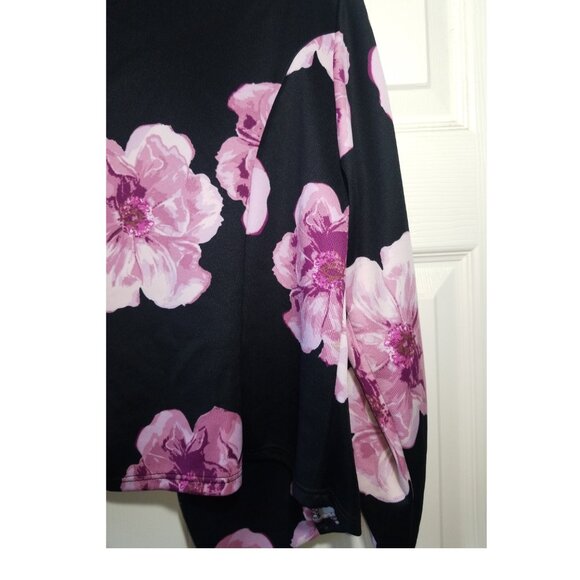 Charlotte Russe floral blazer jacket ruched sleeves size Large - Picture 6 of 6